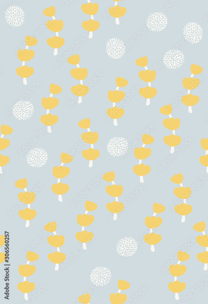 seamless pattern with natural backgrounds. surface design for textile, covering and craft working.floral pattern, flower, foliage flat design. 