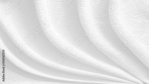 White towel textured background, beautiful pattern of soft fabric towel in spa bathroom photo