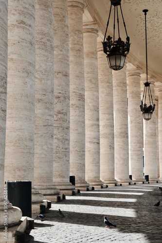 Rome, Italy - Colonnade of Bernini in St Peter Basilica in Rome photo