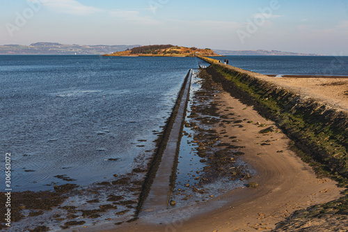 Cramond Island on the coast of the village of Cramond  Edinburgh  Scotland