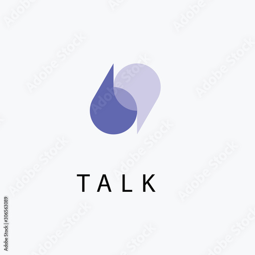 Talk logo template, logotype, bubble conversation icon