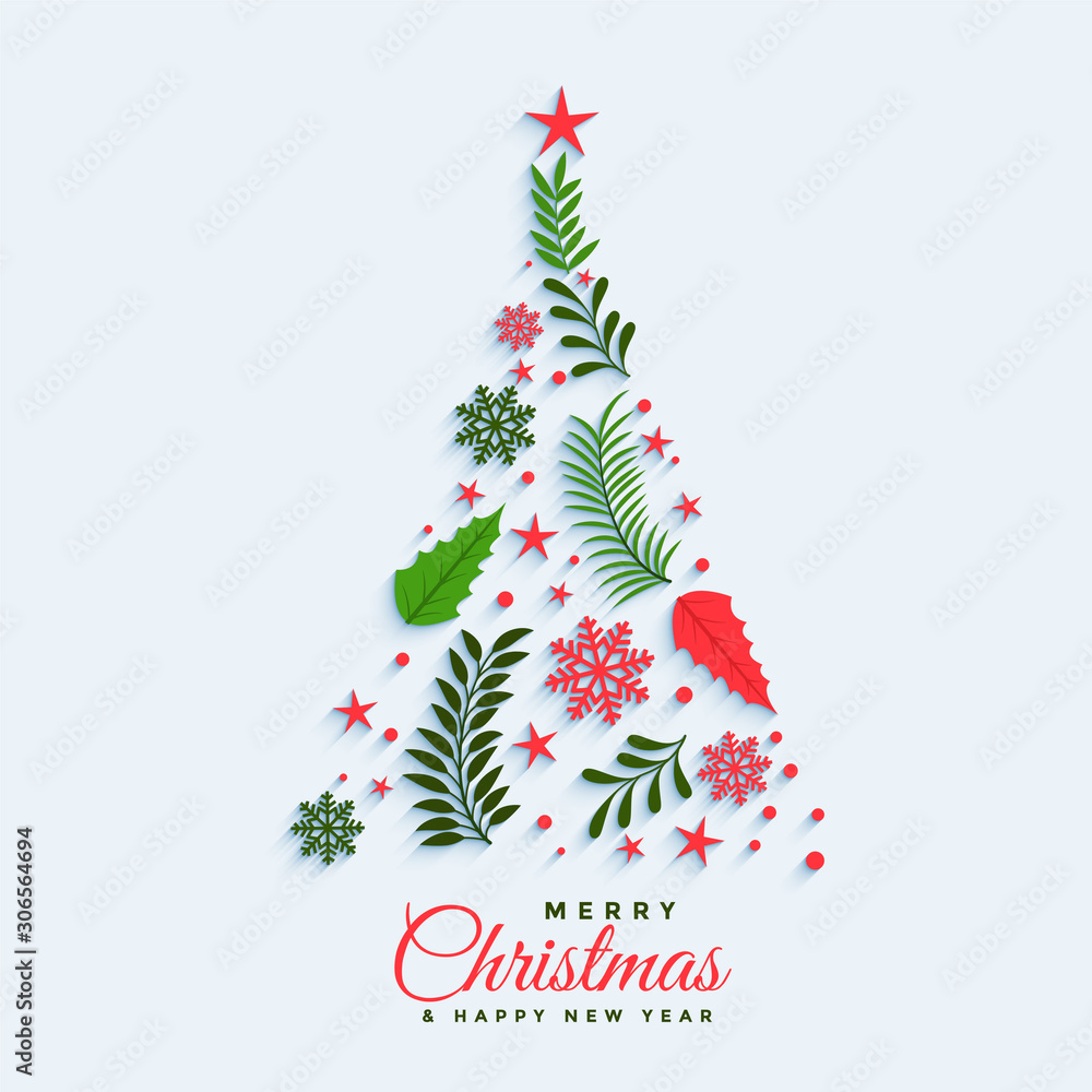 Fototapeta premium christmas tree made with decorative elements design