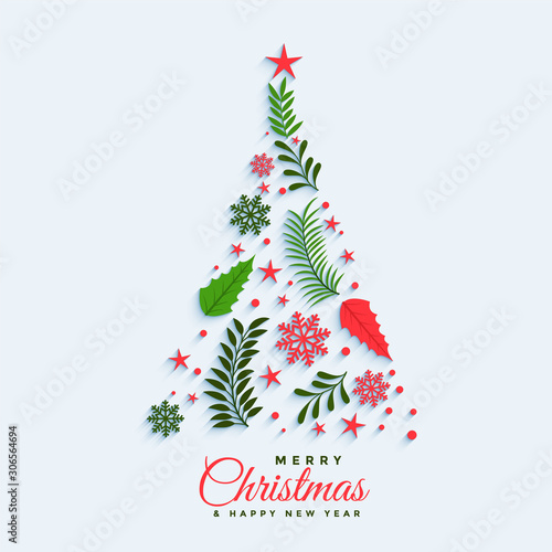 christmas tree made with decorative elements design