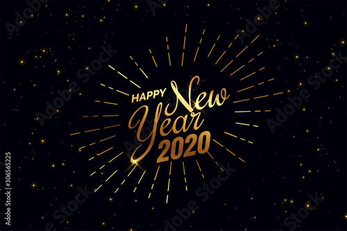stylish black and golden happy new year 2020 background