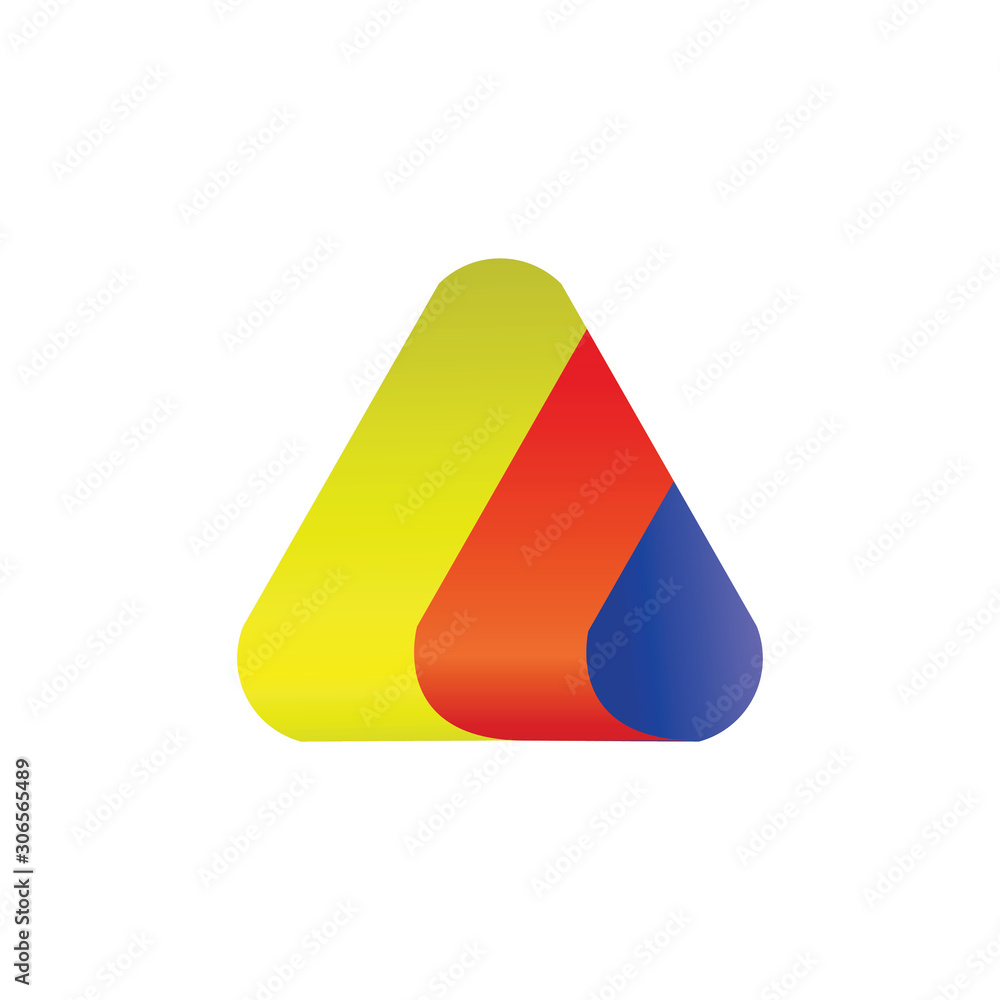 3D triangle icon in vector graphic 3D triangle icon in vector graphic