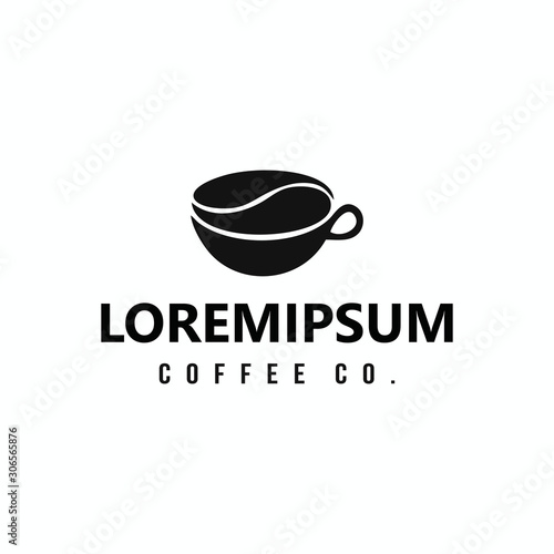 Black and vintage coffee shop logo template.