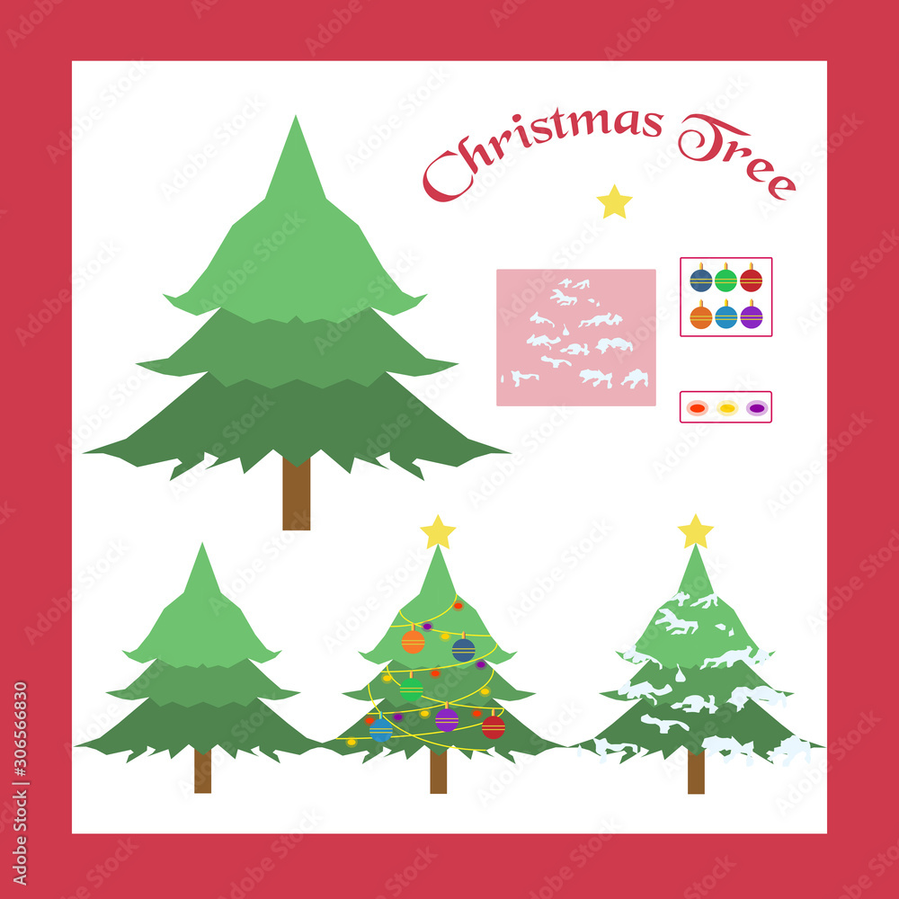 Fototapeta premium set of christmas trees