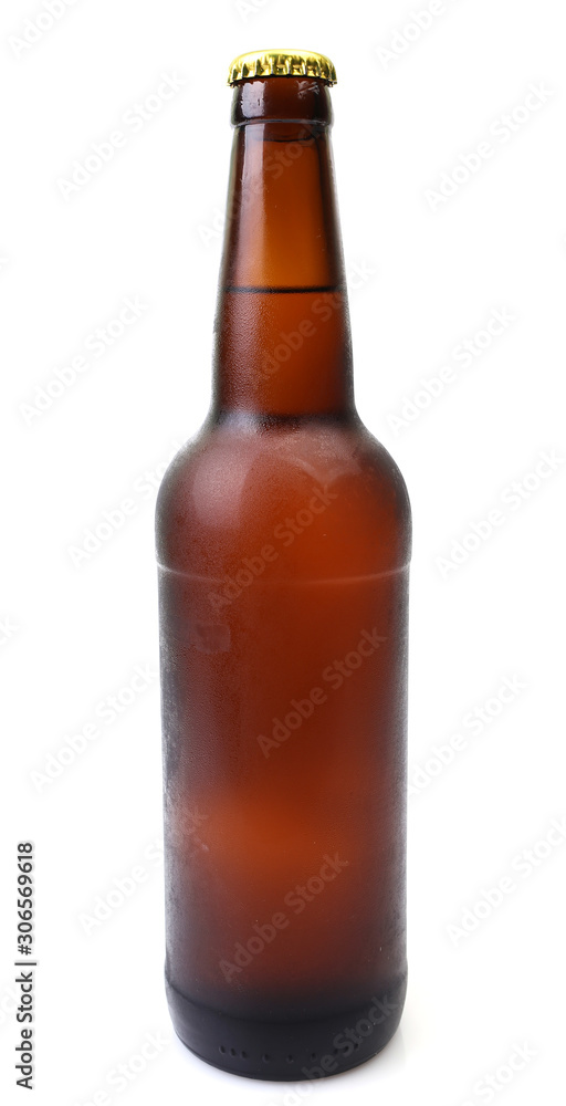 Beer bottle on a white background