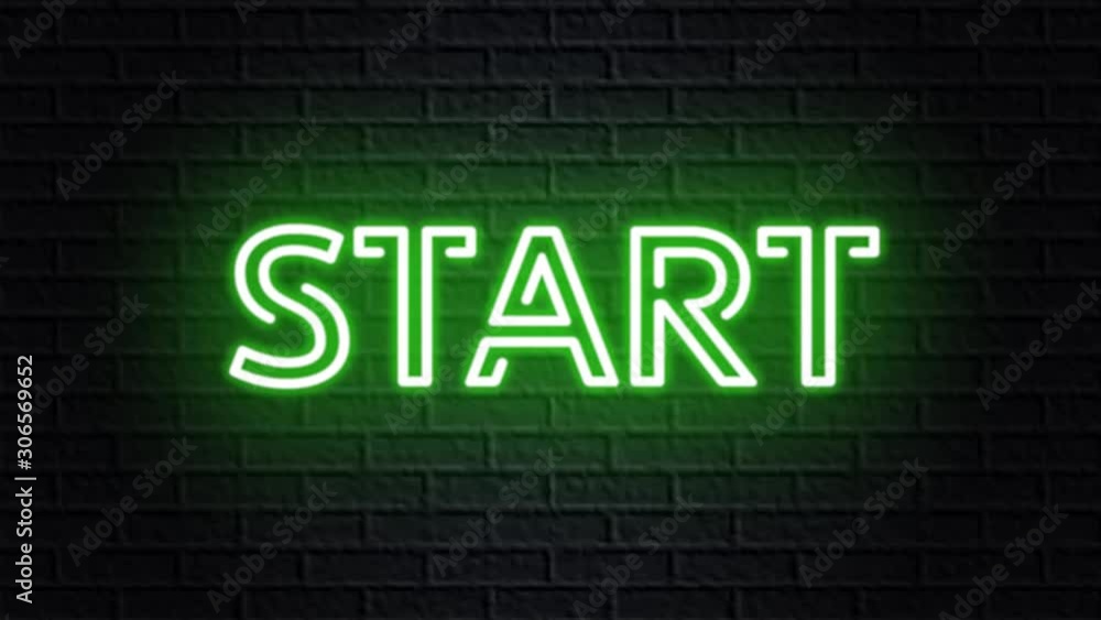 green neon video animation start green neon video animation start