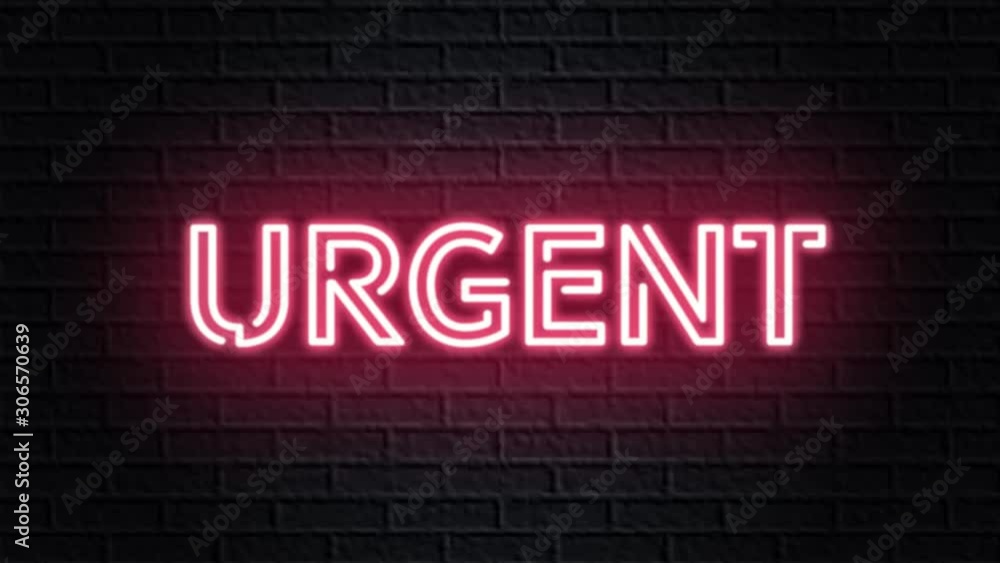red neon video animation urgent red neon video animation urgent