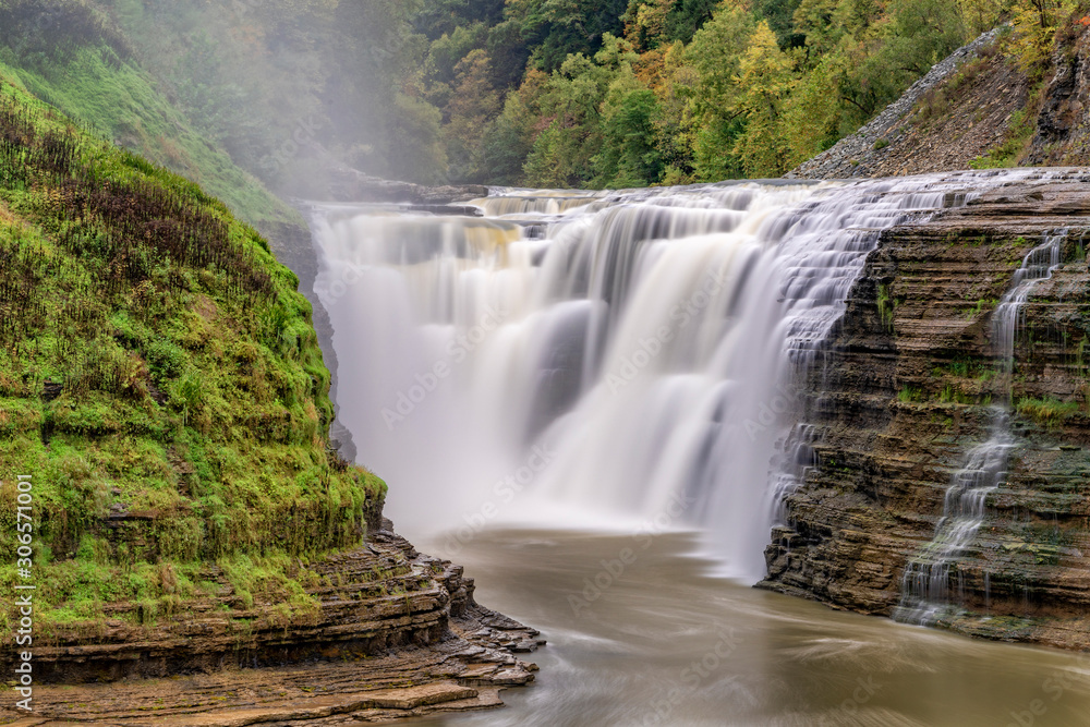 Close-Up Of The Upper Falls At Letchworth State Park Close-Up Of The Upper Falls At Letchworth State Park