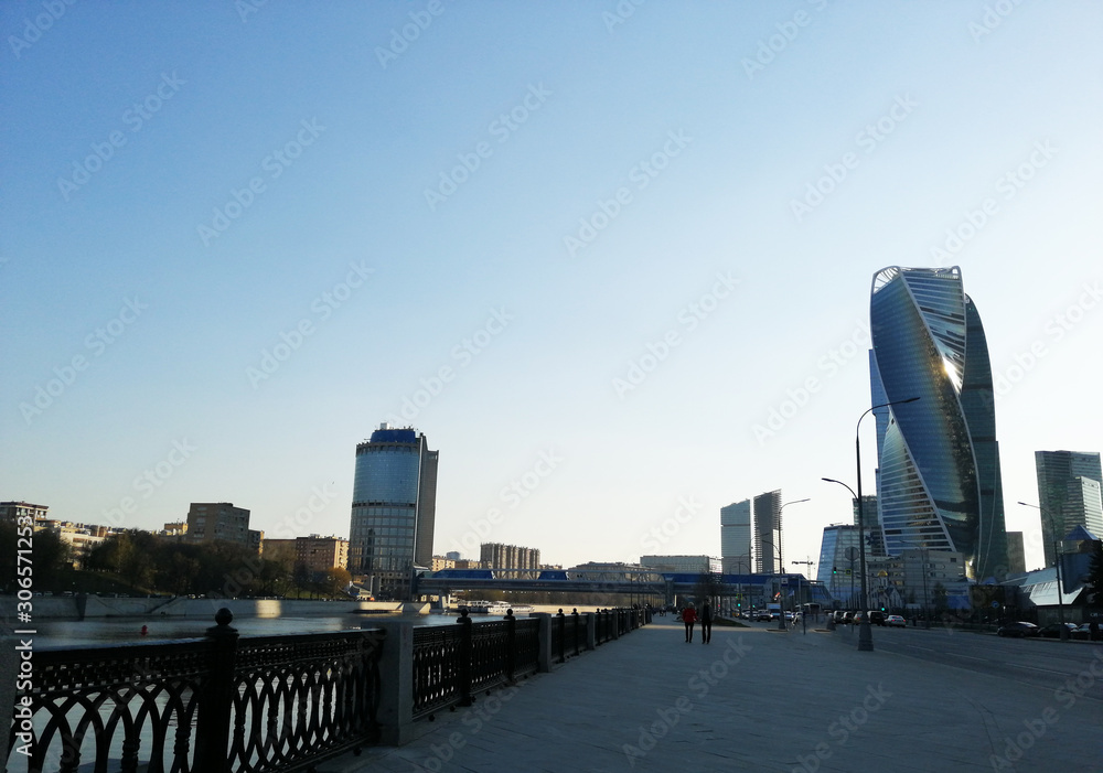 Naklejka premium Moscow City Business Center, Moscow international business center `Moscow-city` is a business district under construction