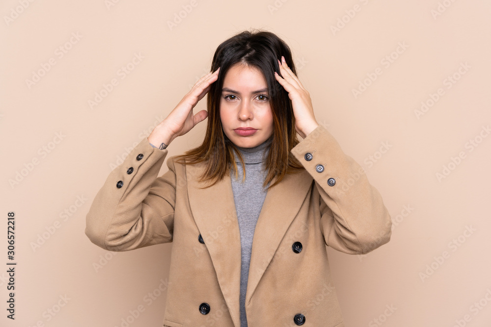 Young woman over isolated background unhappy and frustrated with something. Negative facial expression Young woman over isolated background unhappy and frustrated with something. Negative facial expression