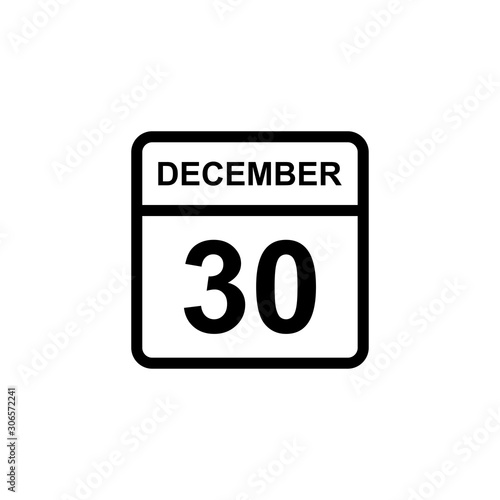 calendar - December 30 icon illustration isolated vector sign symbol © HM Design