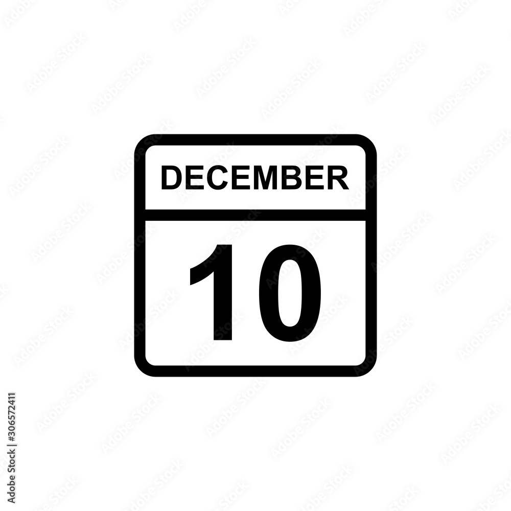calendar - December 10 icon illustration isolated vector sign symbol calendar - December 10 icon illustration isolated vector sign symbol