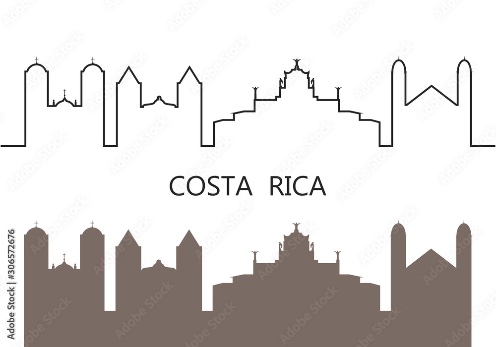 Costa Rica logo. Isolated Costa Rica  architecture on white background