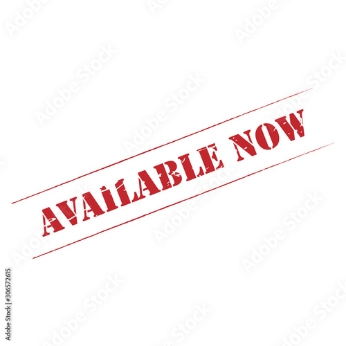 AVAILABLE NOW Rubber Stamp vector