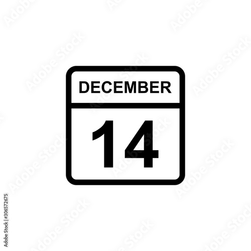 calendar - December 14 icon illustration isolated vector sign symbol