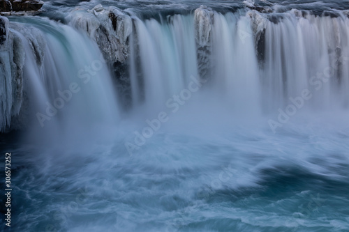 Godafoss, god's waterfall in Iceland at winter