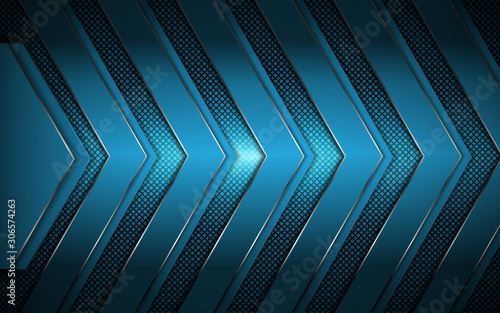 Abstract metallic blue and black frame design innovation technology concept layout background. Vector template for use element cover, banner, wallpaper, presentation, flyer