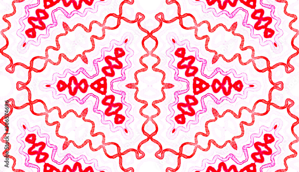 Pink red Geometric Watercolor. Delightful Seamless Pink red Geometric Watercolor. Delightful Seamless
