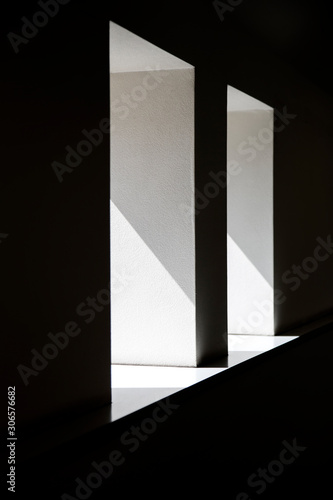 Side view at windows with b...