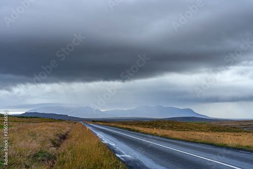 road to nowhere in the vulcanic landscape of the Iceland highlands