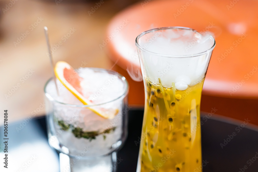Steamy Passion Fruit Juice. Refreshing Summer Drink. Steamy Passion Fruit Juice. Refreshing Summer Drink.