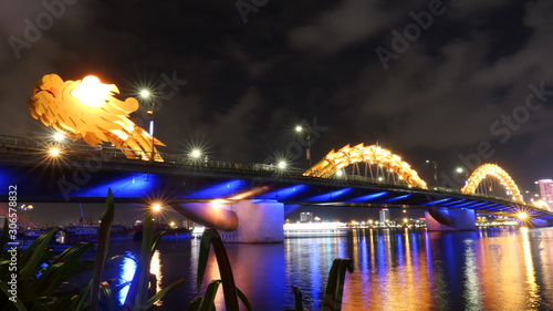 Da Nang, Vietnam Dragon bridge at night
