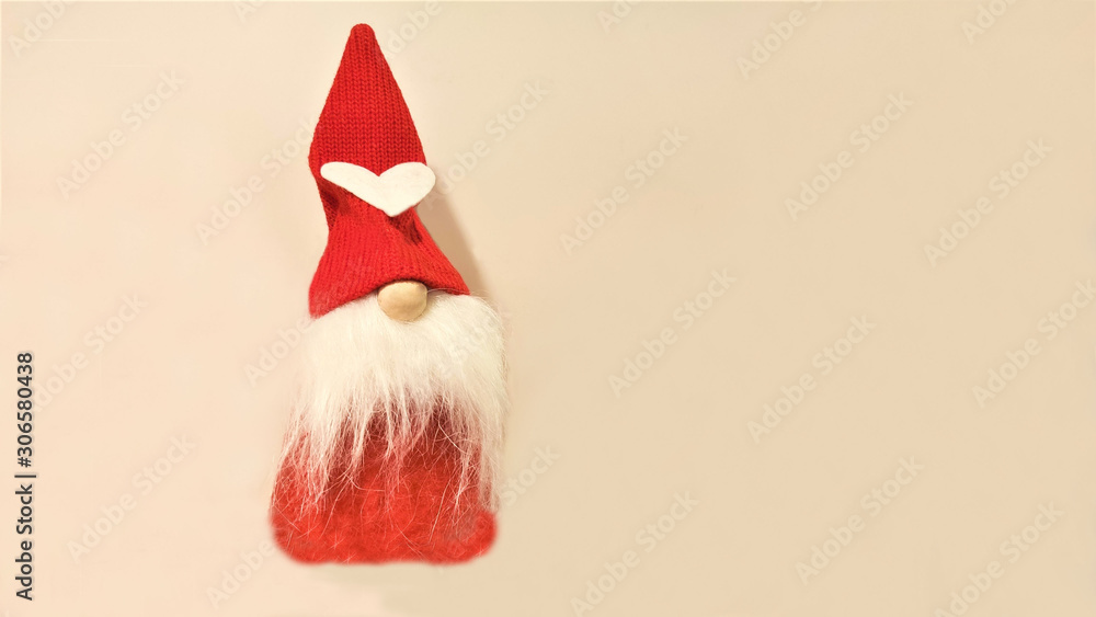 Toy gnomes. Christmas background. New Year