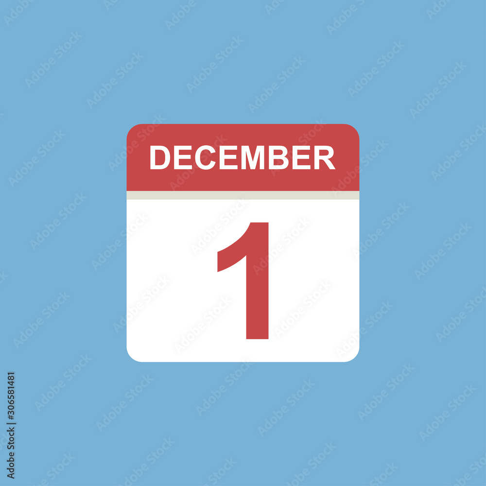 calendar - December 1 icon illustration isolated vector sign symbol calendar - December 1 icon illustration isolated vector sign symbol
