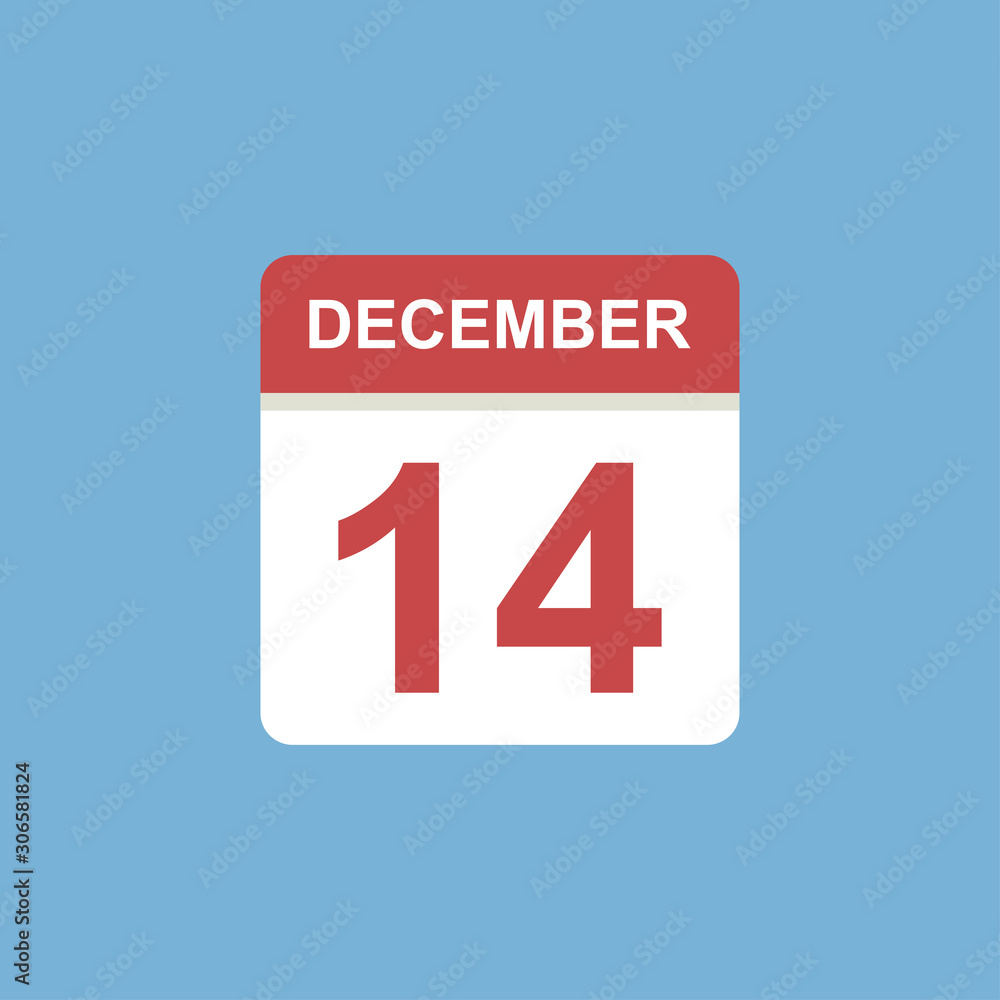 calendar - December 14 icon illustration isolated vector sign symbol calendar - December 14 icon illustration isolated vector sign symbol