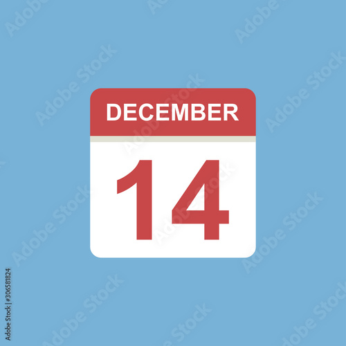 calendar - December 14 icon illustration isolated vector sign symbol
