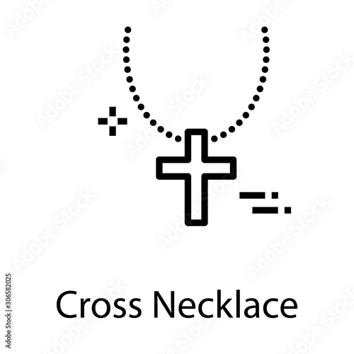 Canvas Print Cross necklace Vector