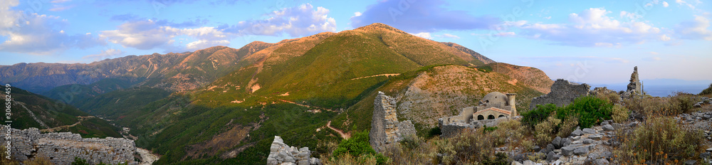 Obraz premium Ruins of ancient Borsh Castle, Albania. 