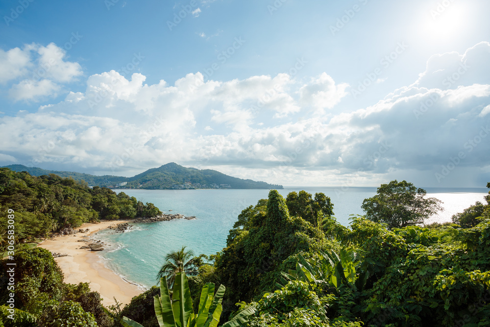 Landscape of natural sea beach on Phuket, Thailand. Travel Thailand, Beautiful destination place Asia, Summer holiday outdoor vacation trip