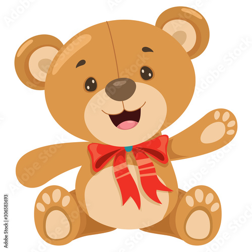 Little Funny Teddy Bear Cartoon photo
