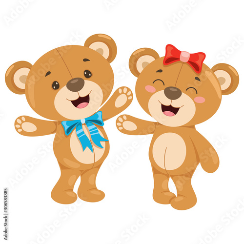 Little Funny Teddy Bear Cartoon