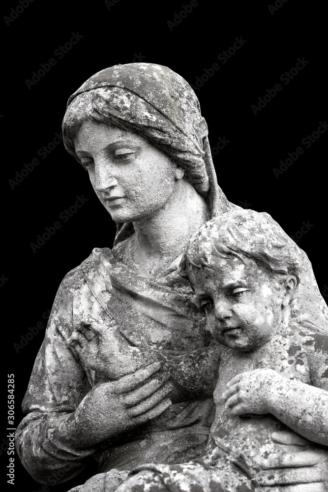The Virgin Mary holds in the hands of Jesus Christ