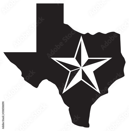 Texas map and star (Lone Star State design)