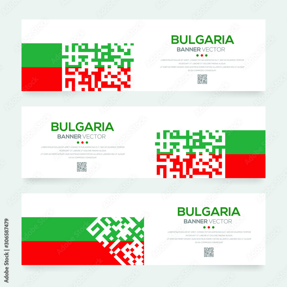Banner Flag of Bulgaria ,Vector illustration