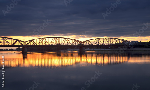 Jozef Piłsudski bridge in Torun. Poland