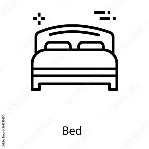  Bed Glyph Vector 