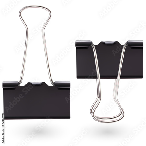 Paper clip isolated on white. Vector illustration