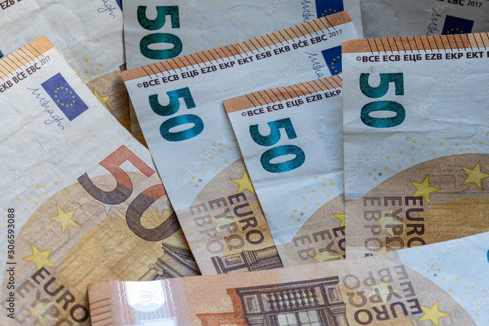 euro banknotes background - fifty euro bills euro banknotes background - fifty euro bills