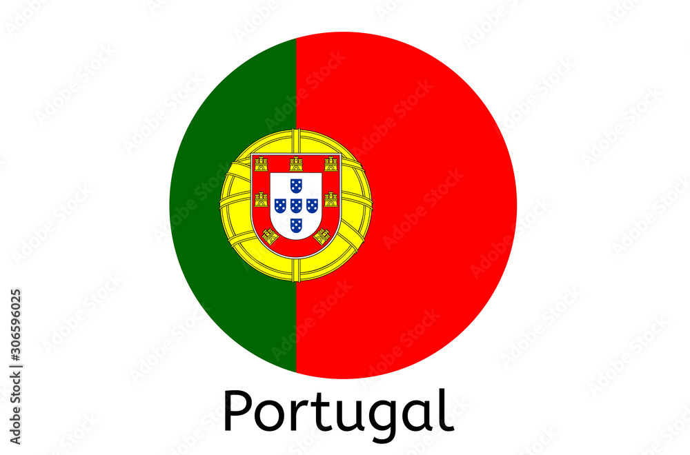 Portuguese flag icon, Portugal country flag vector illustration