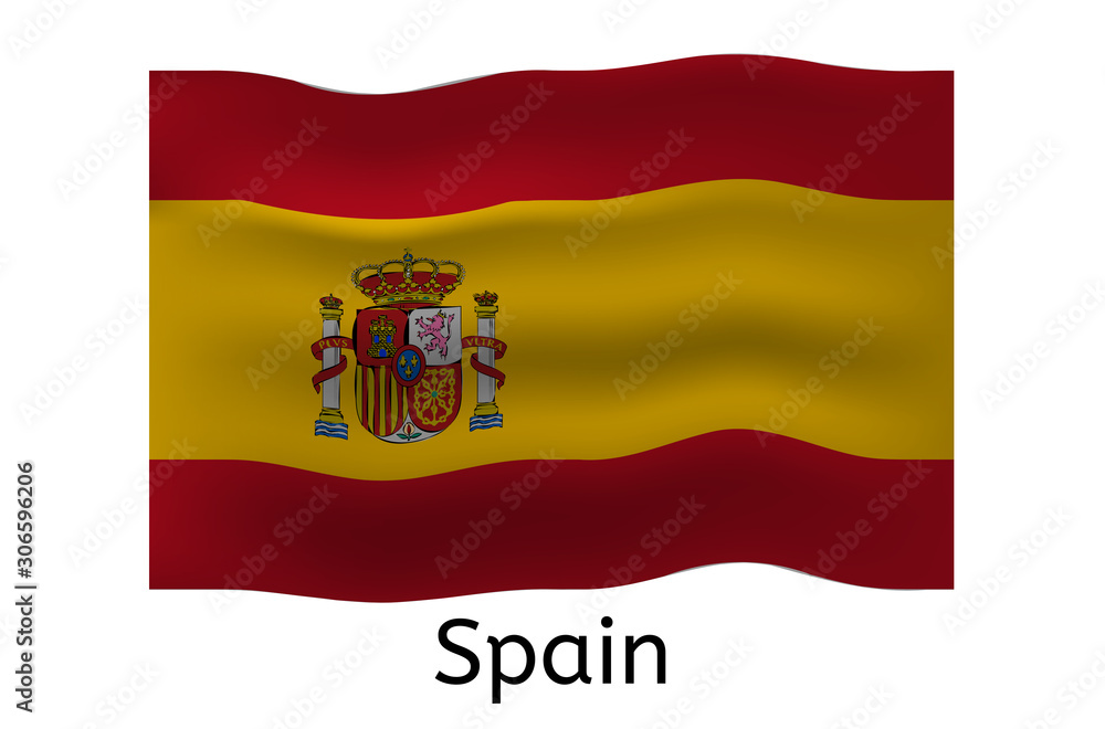 Fototapeta premium Spanish flag icon, Spain country flag vector illustration