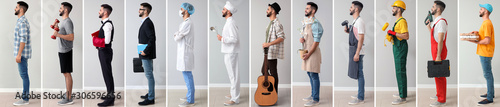 Collage with young man in u...