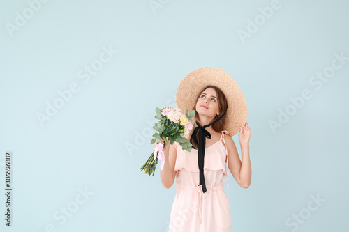 Beautiful young woman with ...