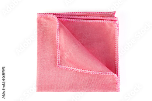 Colorful cleaning rag microfiber cloth. Microfiber cloth for cleaning isolated on white background . Top view.